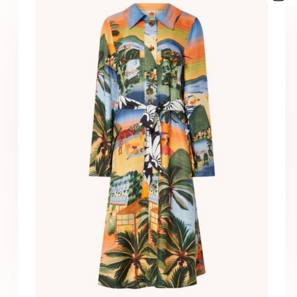 Farm Rio Carioca Lending Viscose Dress Size.Small